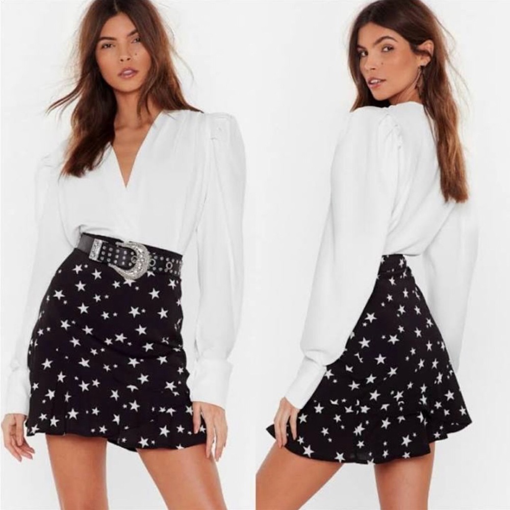NWT Star Midi Skirt Black And White
